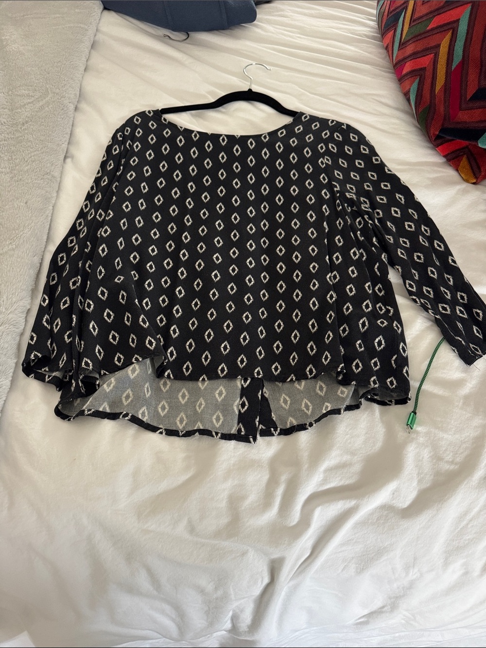 cupcakes & cashmere Black Diamond-Print Blouse
